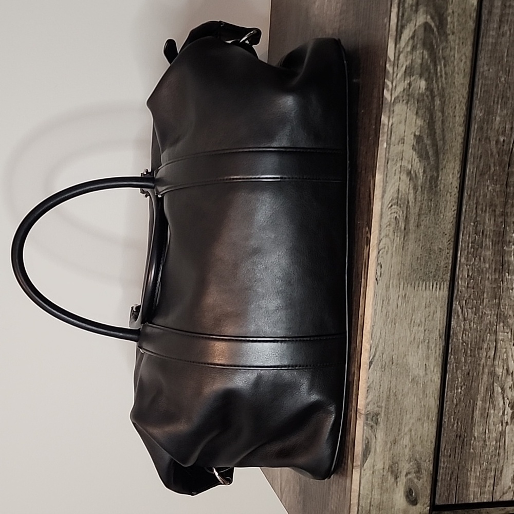 COACH Men's Leather Duffle (Small) Black